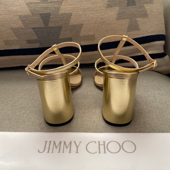 Jimmy Choo linley 85 cage strap sandals Gold NWT 35,36 - Picture 6 of 13
